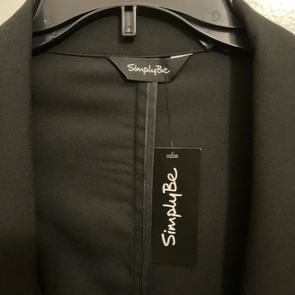 Simply Be Black Long Vest with Belt - Picture 5 of 5